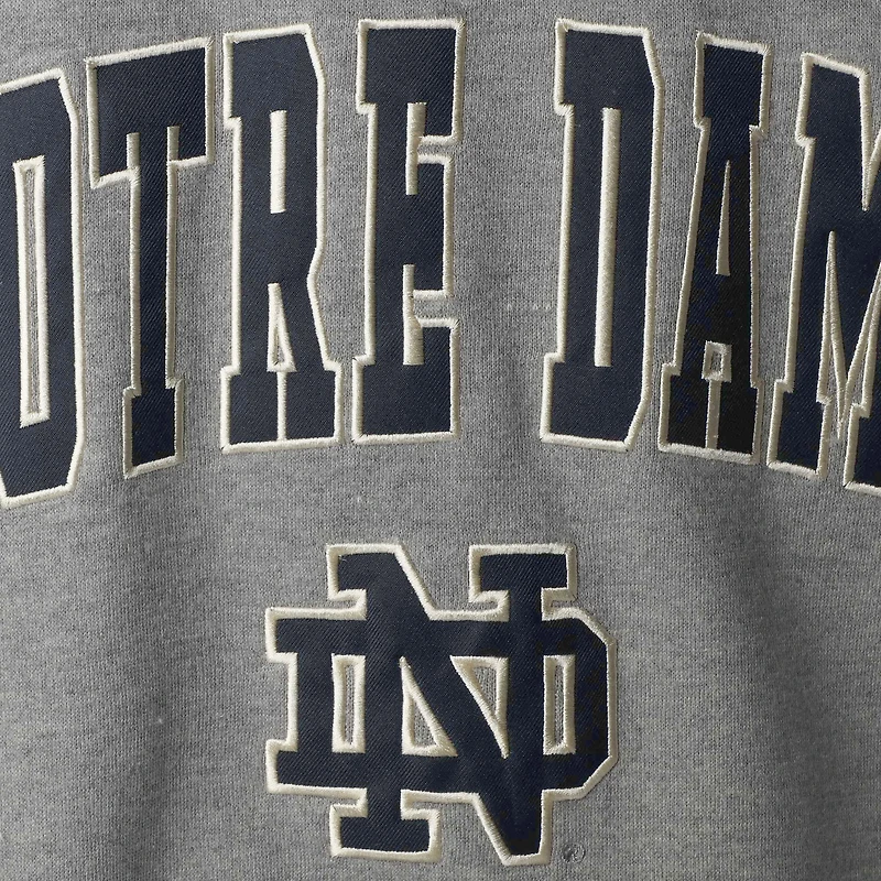 Colosseum Gris chiné Notre Dame Fighting Irish Arch & Logo Crew Neck Sweat-shirt pour homme