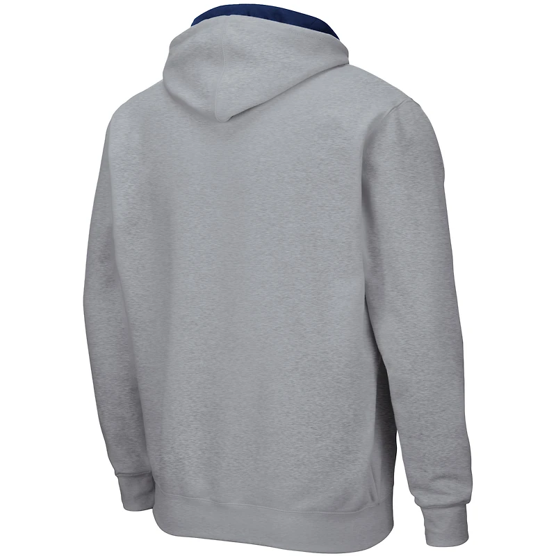 Men's Colosseum Heathered Gray Notre Dame Fighting Irish Arch & Logo 3.0 Full-Zip Hoodie