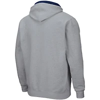 Men's Colosseum Heathered Gray Notre Dame Fighting Irish Arch & Logo 3.0 Full-Zip Hoodie