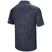 Men's Colosseum Heathered Navy Notre Dame Fighting Irish Down Swing Raglan Polo