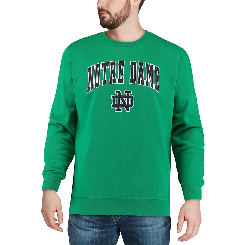 Colosseum Kelly Green Notre Dame Fighting Irish Arch & Logo Crew Neck Sweat-shirt pour homme
