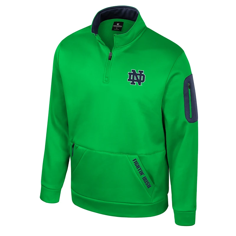 Men's Colosseum Kelly Green Notre Dame Fighting Irish Mainframe Quarter-Zip Fleece Jacket