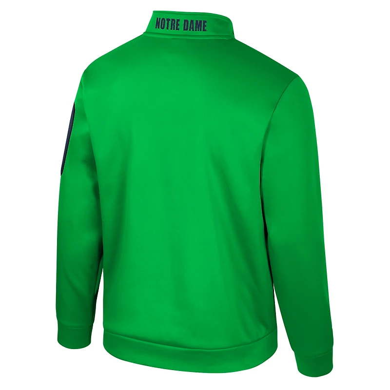 Men's Colosseum Kelly Green Notre Dame Fighting Irish Mainframe Quarter-Zip Fleece Jacket