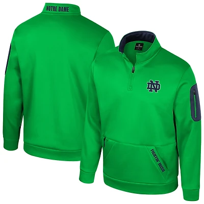 Men's Colosseum Kelly Green Notre Dame Fighting Irish Mainframe Quarter-Zip Fleece Jacket