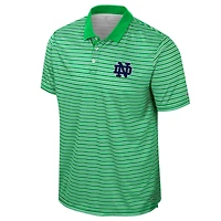 Men's Colosseum Kelly Green Notre Dame Fighting Irish Striped Polo