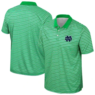 Men's Colosseum Kelly Green Notre Dame Fighting Irish Striped Polo