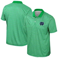 Men's Colosseum Kelly Green Notre Dame Fighting Irish Striped Polo