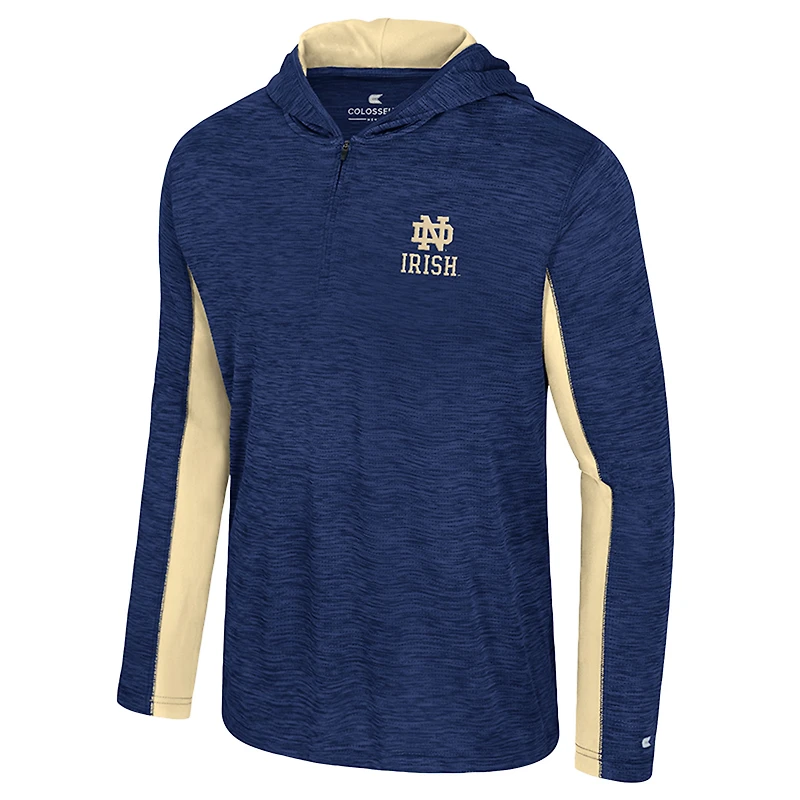 Sweat à capuche zippé quart de tour bleu marine Colosseum pour homme, motif Fighting Irish Notre Dame, Always Sunny