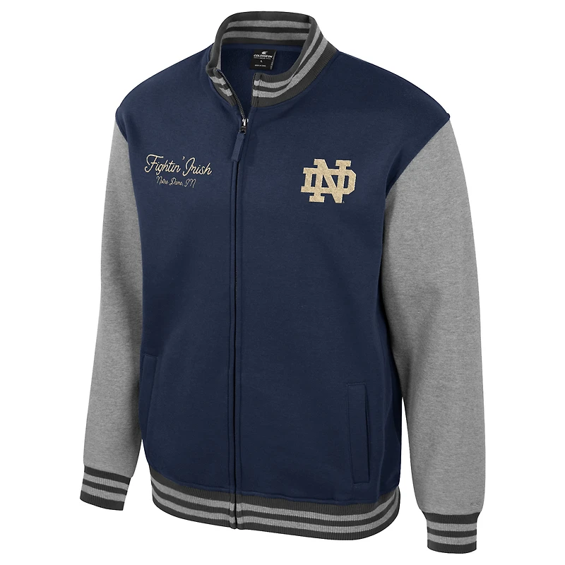 Veste universitaire zippée Ambi-Turner pour homme, bleu marine, des Fighting Irish de Notre Dame, Colosseum