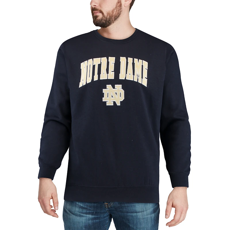 Colosseum Navy Notre Dame Fighting Irish Arch & Logo Crew Neck Sweatshirt Homme