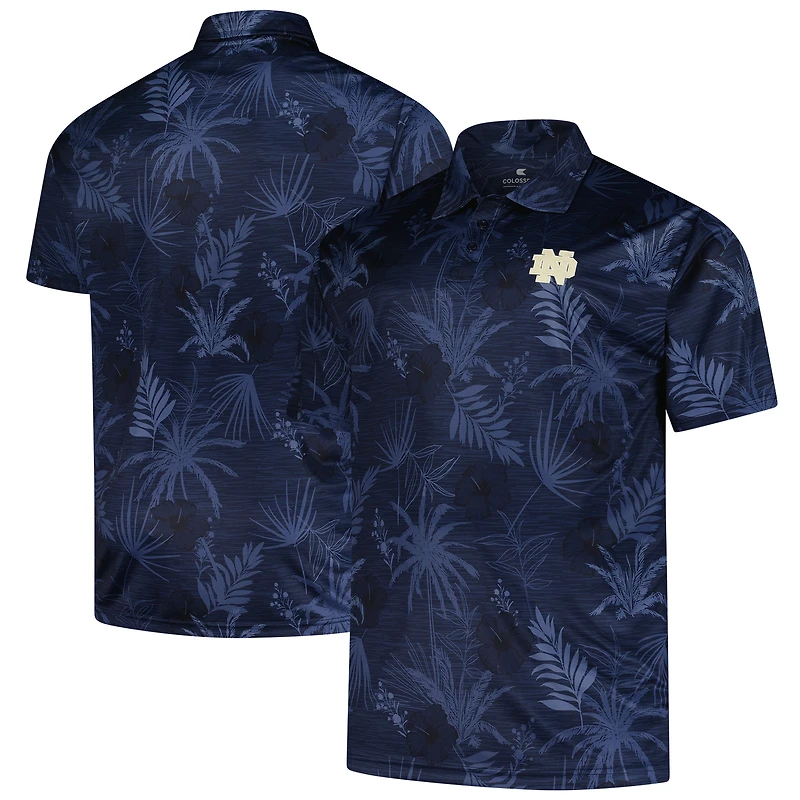 Men's Colosseum Navy Notre Dame Fighting Irish Big & Tall Palms Polo