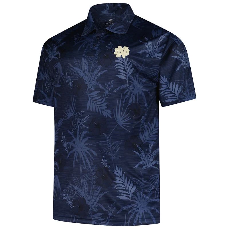 Men's Colosseum Navy Notre Dame Fighting Irish Big & Tall Palms Polo