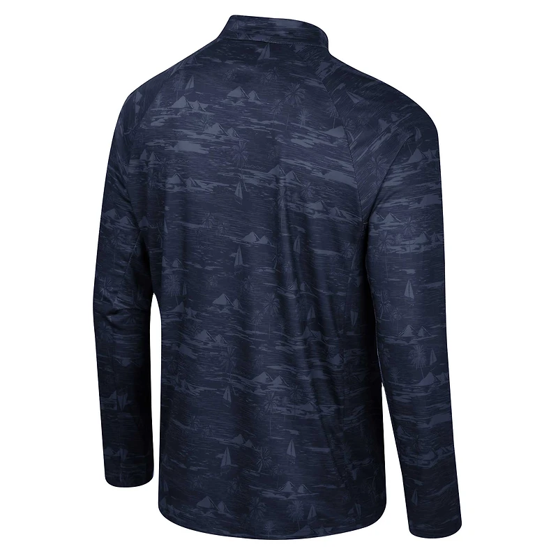 Men's Colosseum Navy Notre Dame Fighting Irish Carson Raglan Quarter-Zip Jacket