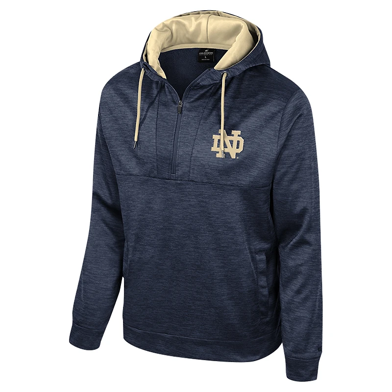 Sweat à capuche demi-zippé bleu marine Colosseum pour homme avec logo Fighting Irish Cypher de Notre Dame