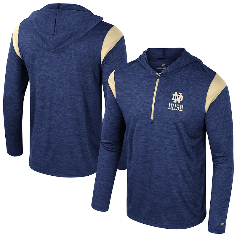Men's Colosseum Navy Notre Dame Fighting Irish Dozer Half-Zip Windshirt