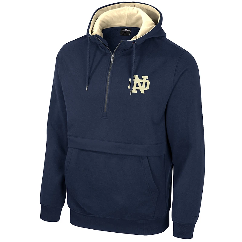 Sweat à capuche demi-zippé Colosseum Navy Notre Dame Fighting Irish pour hommes
