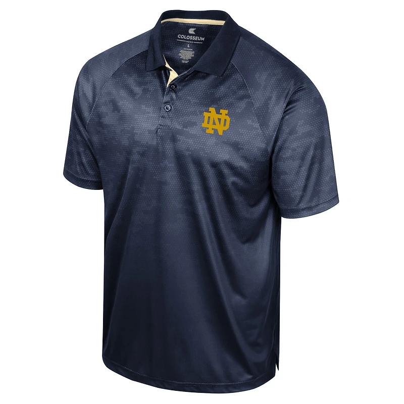 Colosseum Navy Notre Dame Fighting Irish Honeycomb Raglan Polo Homme