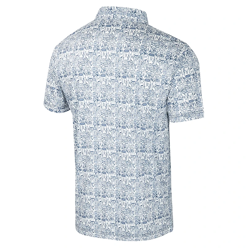 Men's Colosseum  Navy Notre Dame Fighting Irish It's Time! All Over Print Polo