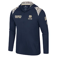 Veste à capuche fermeture éclair quart de tour pour homme Colosseum Navy Notre Dame Fighting Irish OHT Military Appreciation