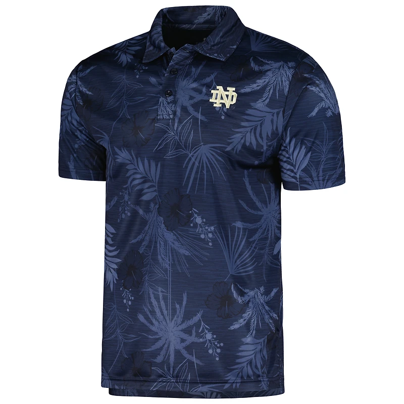 Men's Colosseum Navy Notre Dame Fighting Irish Palms Team Polo
