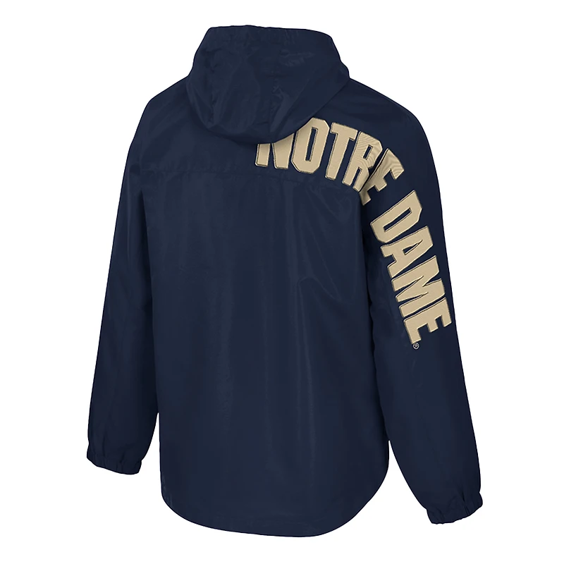 Veste anorak demi-zippée Colosseum Navy Notre Dame Fighting Irish Reloaded pour homme