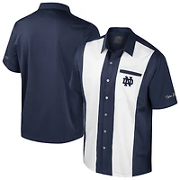 Men's Colosseum Navy Notre Dame Fighting Irish Strike Bowling Button-Up Shirt