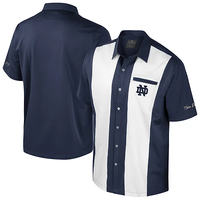 Chemise boutonnée de bowling Colosseum Navy Notre Dame Fighting Irish Strike pour homme