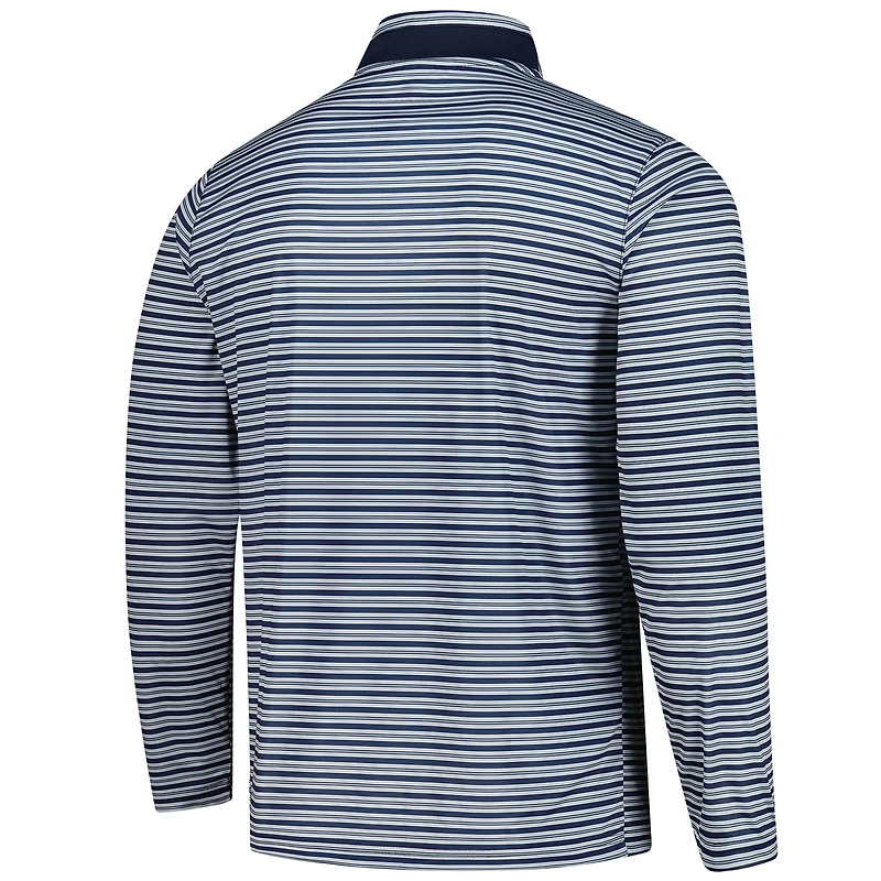 Men's Colosseum Navy Notre Dame Fighting Irish Striped Quarter-Zip Top