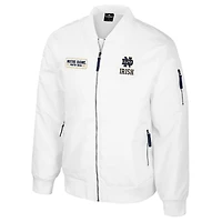 Blouson aviateur entièrement zippé Colosseum Notre Dame Fighting Irish White Rabbit pour homme