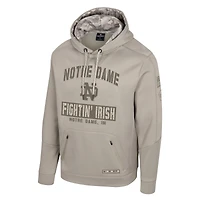 Men's Colosseum Oatmeal Notre Dame Fighting Irish Big & Tall Operation Hat Trick Battalion Hoodie Sweatshirt