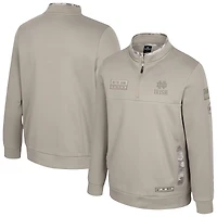 Men's Colosseum Oatmeal Notre Dame Fighting Irish Operation Hat Trick Battalion Quarter-Zip Pullover