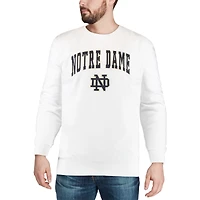 Men's Colosseum White Notre Dame Fighting Irish Arch & Logo Crew Neck Sweatshirt
