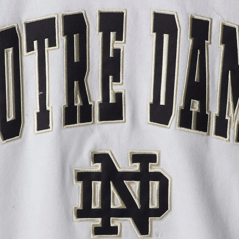 Men's Colosseum White Notre Dame Fighting Irish Arch & Logo Crew Neck Sweatshirt