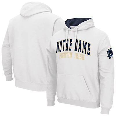Men's Colosseum White Notre Dame Fighting Irish Double Arch Pullover Hoodie