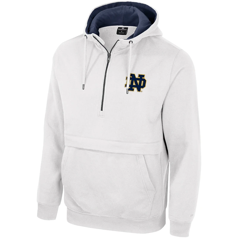 Sweat à capuche demi-zippé Colosseum White Notre Dame Fighting Irish pour hommes