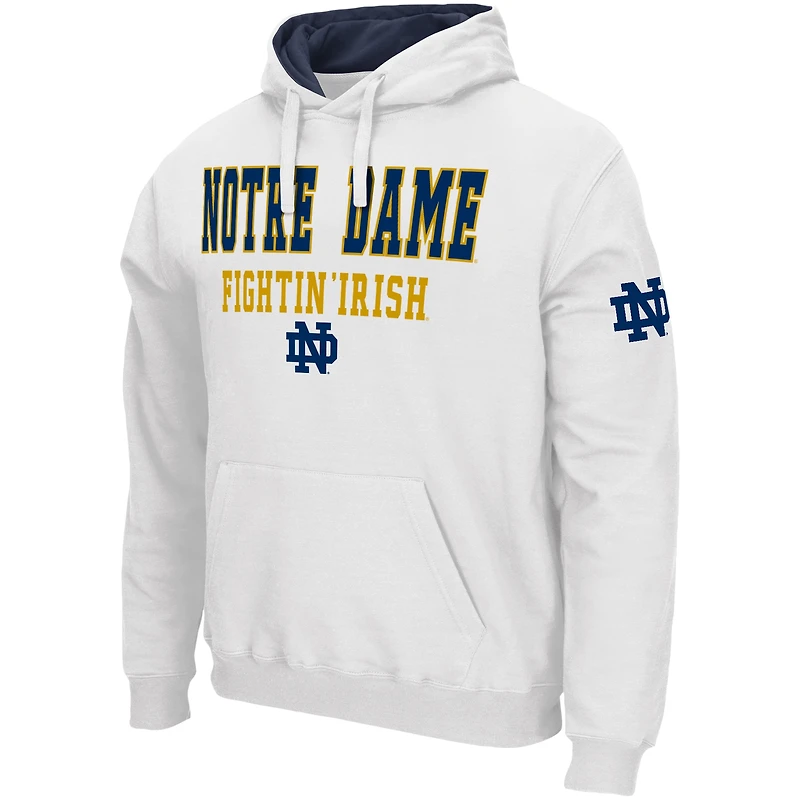 Men's Colosseum White Notre Dame Fighting Irish Sunrise Pullover Hoodie