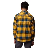 Chemise boutonnée à manches longues en flanelle Omni-Wick pour homme Columbia Gold Notre Dame Fighting Irish