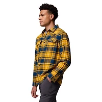 Chemise boutonnée à manches longues en flanelle Omni-Wick pour homme Columbia Gold Notre Dame Fighting Irish