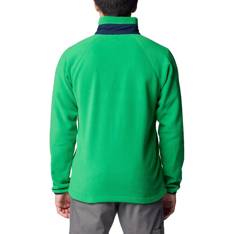 Veste polaire Columbia verte Notre Dame Fighting Irish Flanker IV pour homme avec fermeture éclair intégrale Raglan