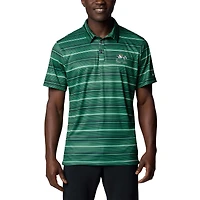 Men's Columbia Green Notre Dame Fighting Irish PFG Super Terminal Tackle™ Omni-Shade™ Stripe Polo