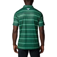 Polo vert Columbia Notre Dame Fighting Irish PFG Super Terminal Tackle™ Omni-Shade™ Stripe pour homme