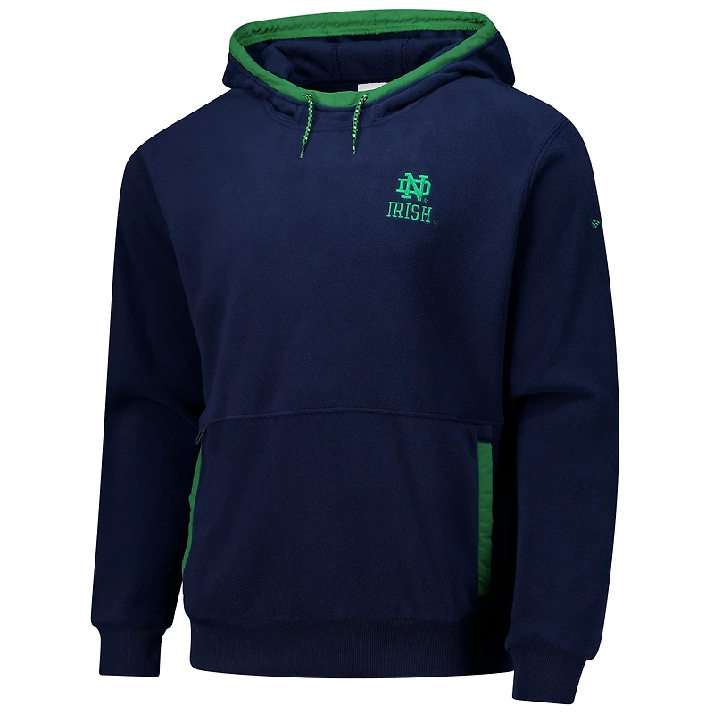 Sweat à capuche en polaire Columbia Navy Notre Dame Fighting Irish Flanker pour homme