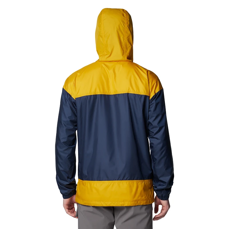 Men's Columbia Navy Notre Dame Fighting Irish Flash Challenger II Omni-Shade Full-Zip Hoodie Windbreaker Jacket