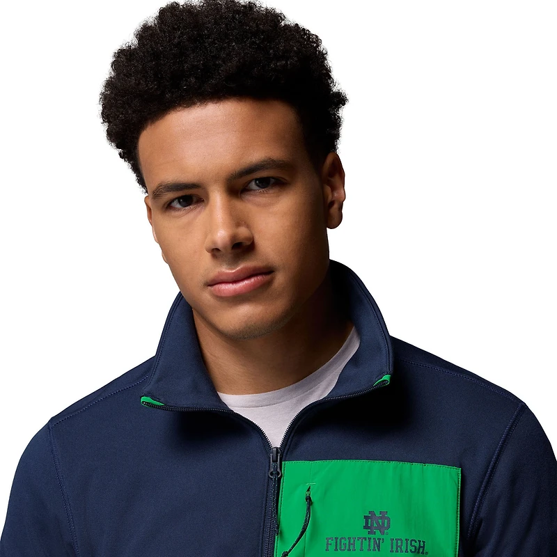 Pull-over demi-zippé Omni-Wick bleu marine Columbia Notre Dame Fighting Irish Hike pour homme