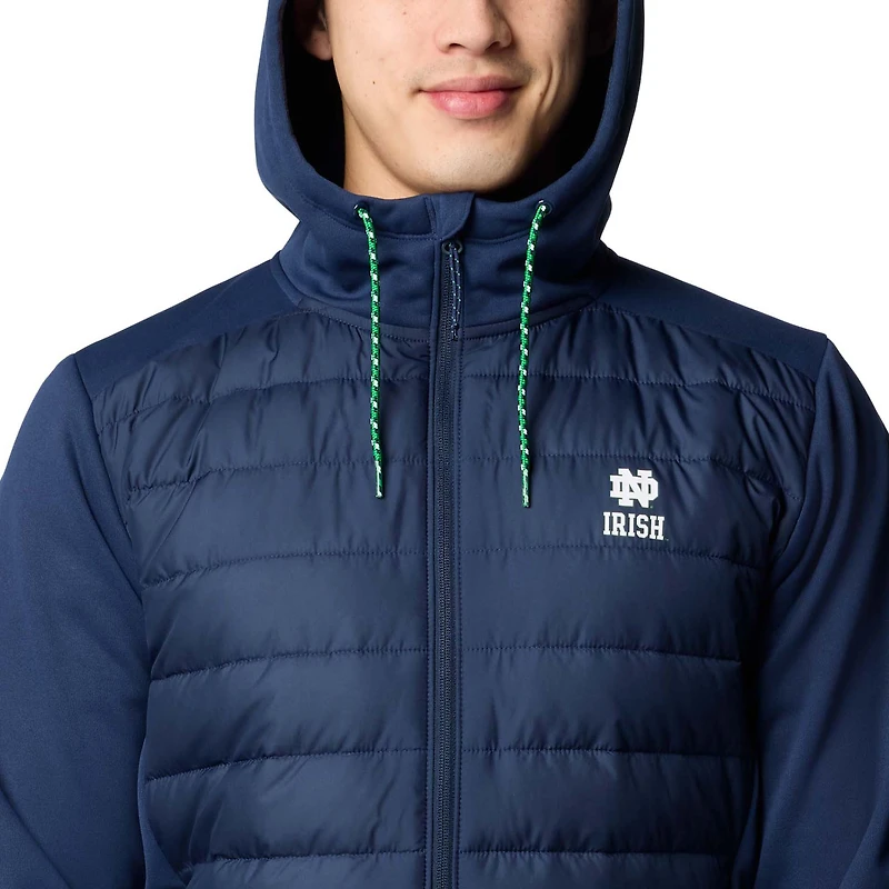 Veste à capuche hybride entièrement zippée Out-Shield de Columbia Navy Notre Dame Fighting Irish pour homme