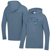 Men's ComfortWash  Charcoal Notre Dame Fighting Irish Long Sleeve Hooded T-Shirt