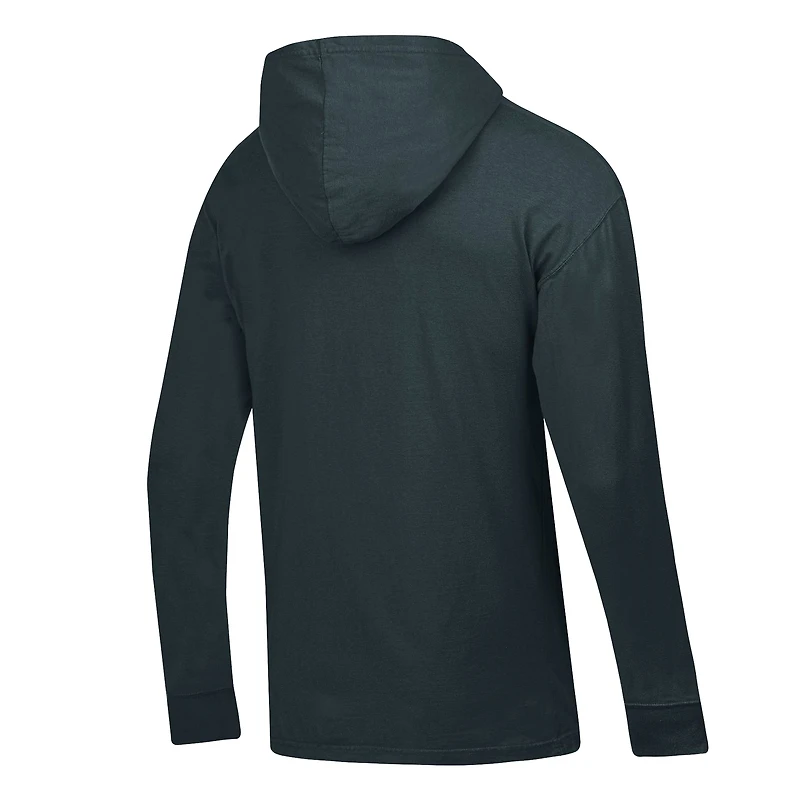 Men's ComfortWash  Charcoal Notre Dame Fighting Irish Long Sleeve Hooded T-Shirt