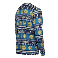 Ensemble de nuit pour homme Concepts Sport Navy Notre Dame Fighting Irish Swivel avec t-shirt à manches longues et pantalon