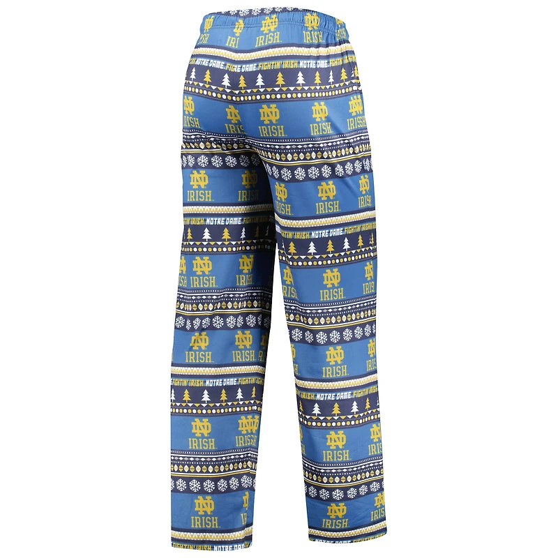 Concepts Sport pour homme Bleu marine Notre Dame Fighting Irish Ugly Pull en tricot à manches longues Ensemble haut et pantalon