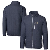Men's Cutter & Buck  Anthracite Notre Dame Fighting Irish Alumni Logo Rainier PrimaLoft Eco Insulated Full-Zip Puffer Vest